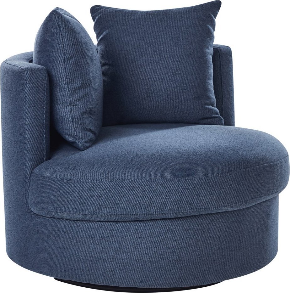 Beliani Fotel obrotowy niebieski DALBY