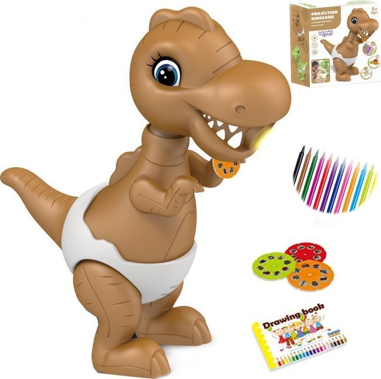 Woopie WOOPIE Dinozaur Projektor do Rysowania + Flamastry