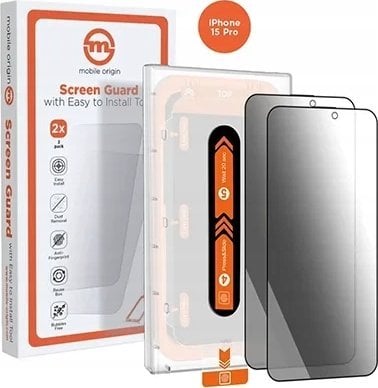 Mobile Origin Privacy Screen Guard iPhone 15 Pro z wygodnym aplikatorem, 2szt.