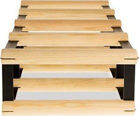 Wamar-Sosenka Regał na wino Stojak na 4 Butelki Szklane/ PET RW-8/ 4x1 Surowy Naturalny Metal + Drewno RW-8-4x1-4