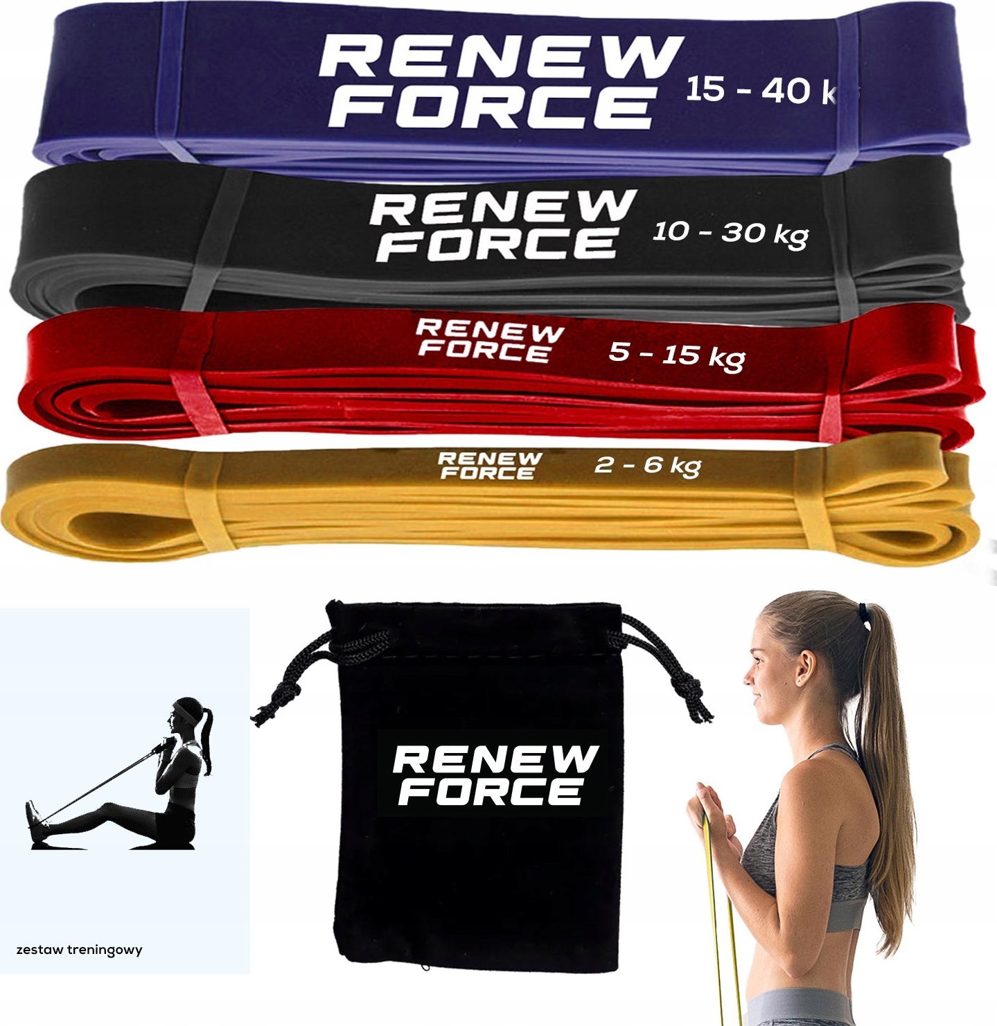 ZESTAW 4 GRUBYCH GUM TRENINGOWYCH TB1