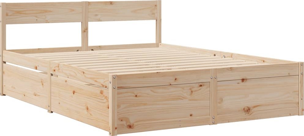 vidaXL vidaXL Rama łóżka z szufladami, 150x200 cm, sosnowa