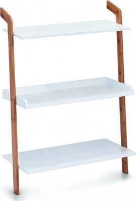 Zeller Regał drabinkowy z 3 półkami, bambus / MDF, biały