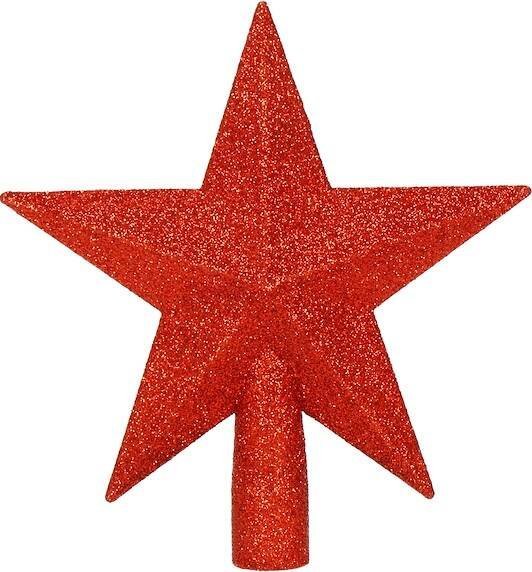 Springos Czubek na choinkę 15 cm szpic, gwiazda czerwona UNIWERSALNY