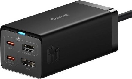 Ładowarka Baseus Ładowarka sieciowa Baseus GaN5 Pro 2xUSB-C + USB + HDMI, 67W (czarna)