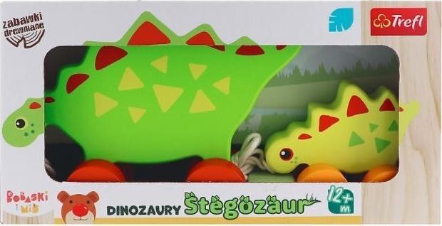 Trefl Zabawka drewniana - Stegozaur. Bobaski i Miś 61593 Trefl
