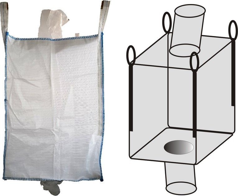 IZOMER Powlekany worek wielkogabarytowy BIG BAG 5. 4 uchwyty, wym. 900x900x1200mm - KOMPLET 20 szt.