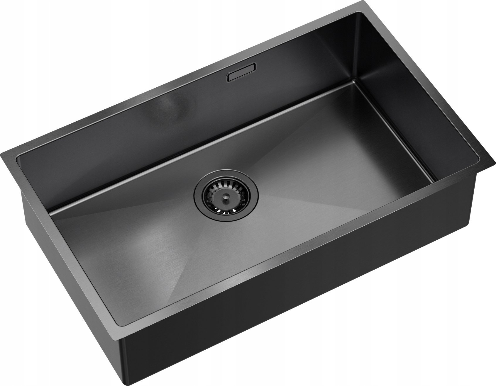 Zlewozmywak GraniteQ Quadron | ANTHONY 80 | stalowy zlewozmywak kuchenny GRAPHITE METAL PVD | wymiary: 74 x 44 x 20,5 cm | 1-komorowy podwieszany/wpus