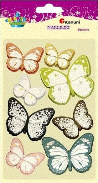 Titanum Naklejki papierowe 3D motyle mix 8szt