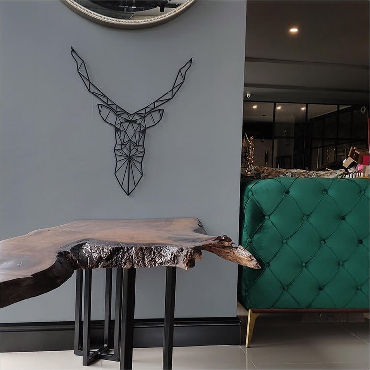 Pirudem Jeleń geometryczny - metalowa ozdoba ścienna 600x500 mm