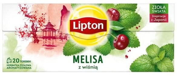 Lipton Herbatka ziołowa aromatyzowana Melisa z wiśnią 20 torebek