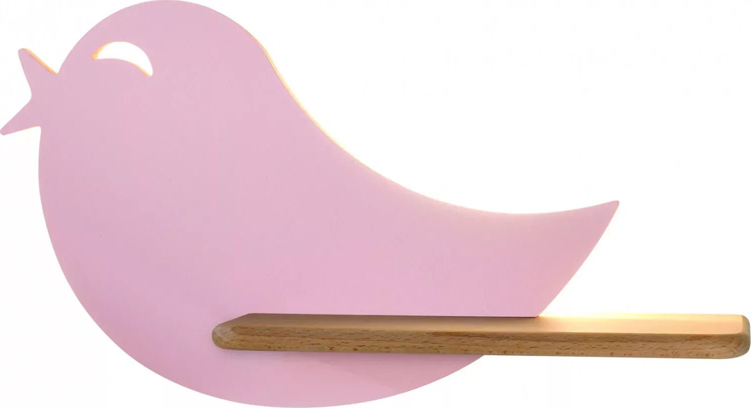 Lumes Różowa lampka ścienna dziecięca w kształcie ptaszka - K033-Kaka