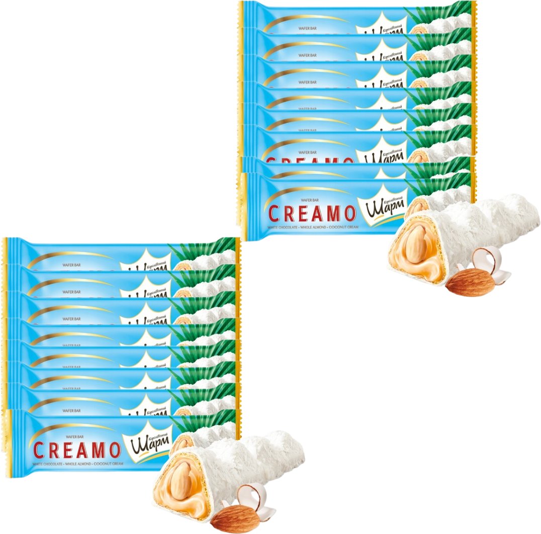 ABK Publications Wafelek Creamo z nadzieniem o smaku kokosowo-migdałowym 29 g x 16 sztuk
