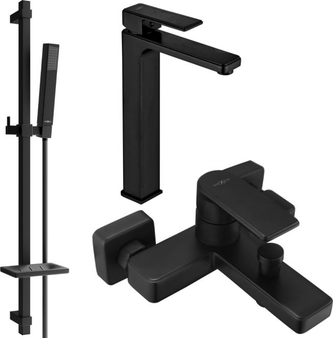 Mexen Mexen Mino DQ77 zestaw wannowy, czarny - 72413DQ77-70