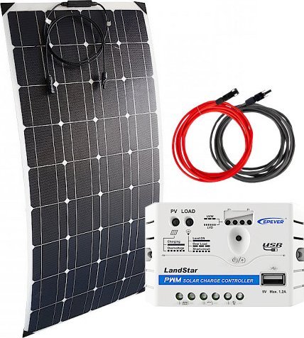 SolarFam Zestaw solarny 100W 12V PWM USB