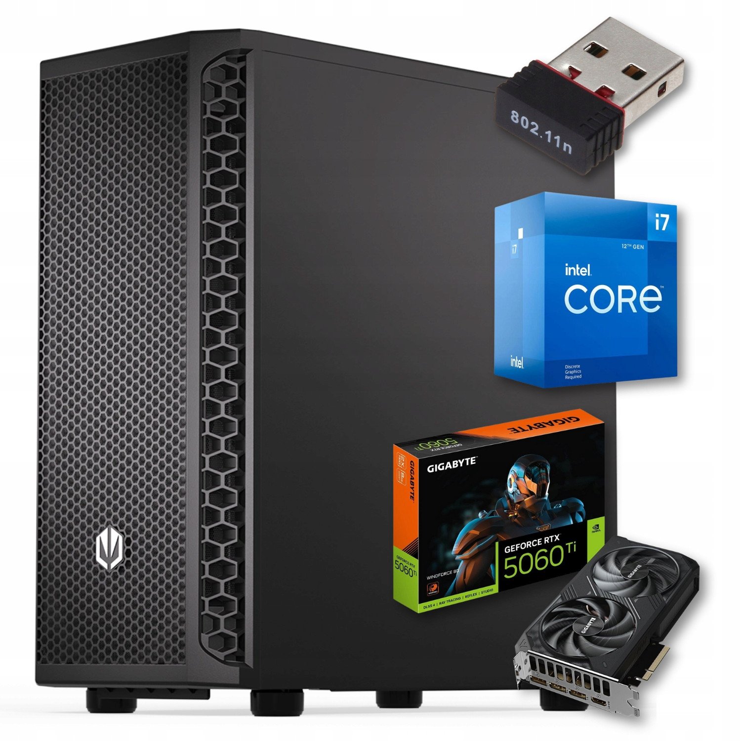 Komputer Pix Titan V2 Intel Core i7 NVIDIA GeForce RTX5060Ti 64GB DDR4 2000GB SSD Windows 11