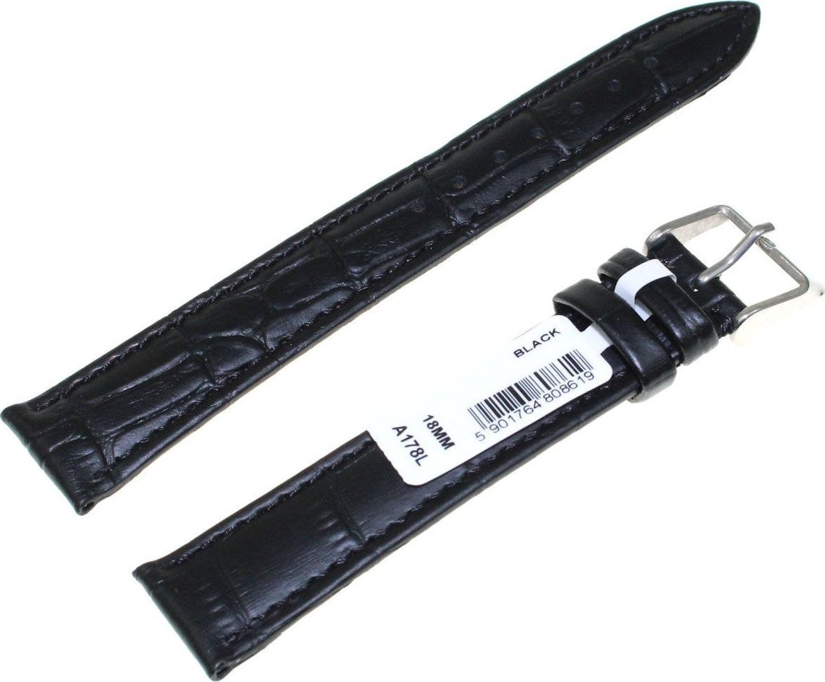 Chermond Skórzany pasek do zegarka Chermond 18 mm A178L.18 czarny XL