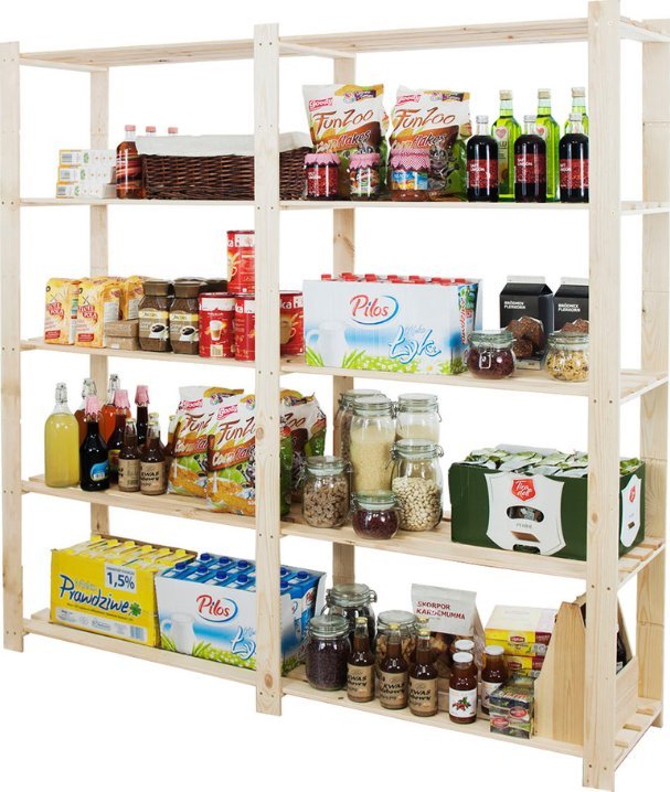 Wamar-Sosenka Regał na książki drewniany B03R 170x170x38 5 półek Naturalny