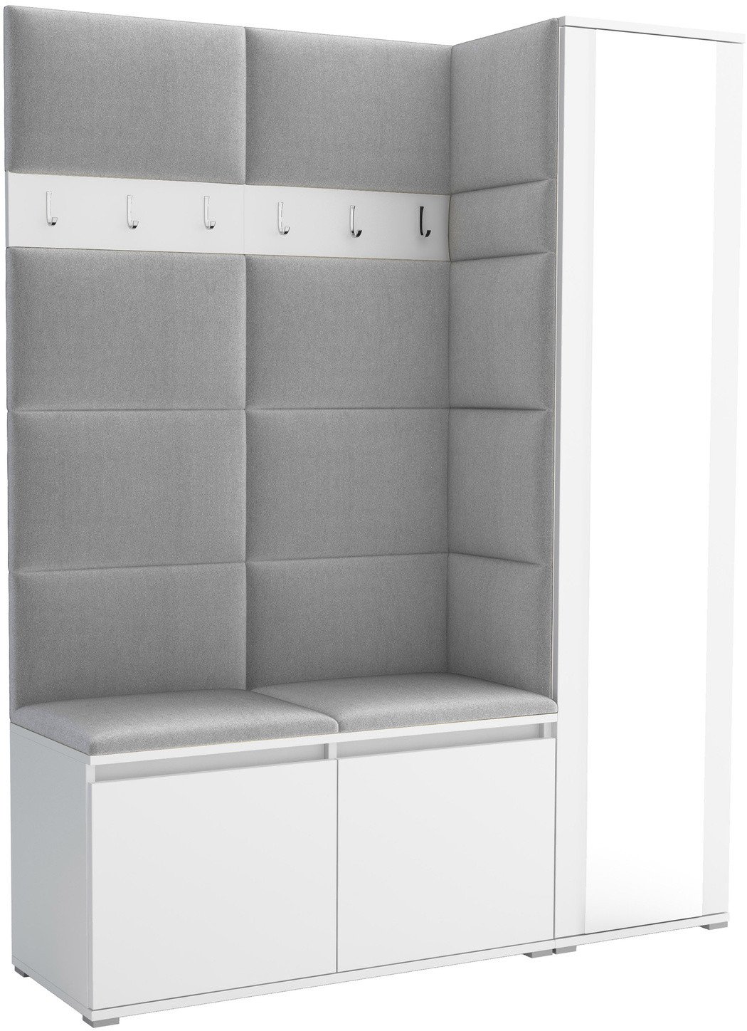 Tapicerowana garderoba Noris VII z lustrem - kolor czarny + tkanina Trinity 32