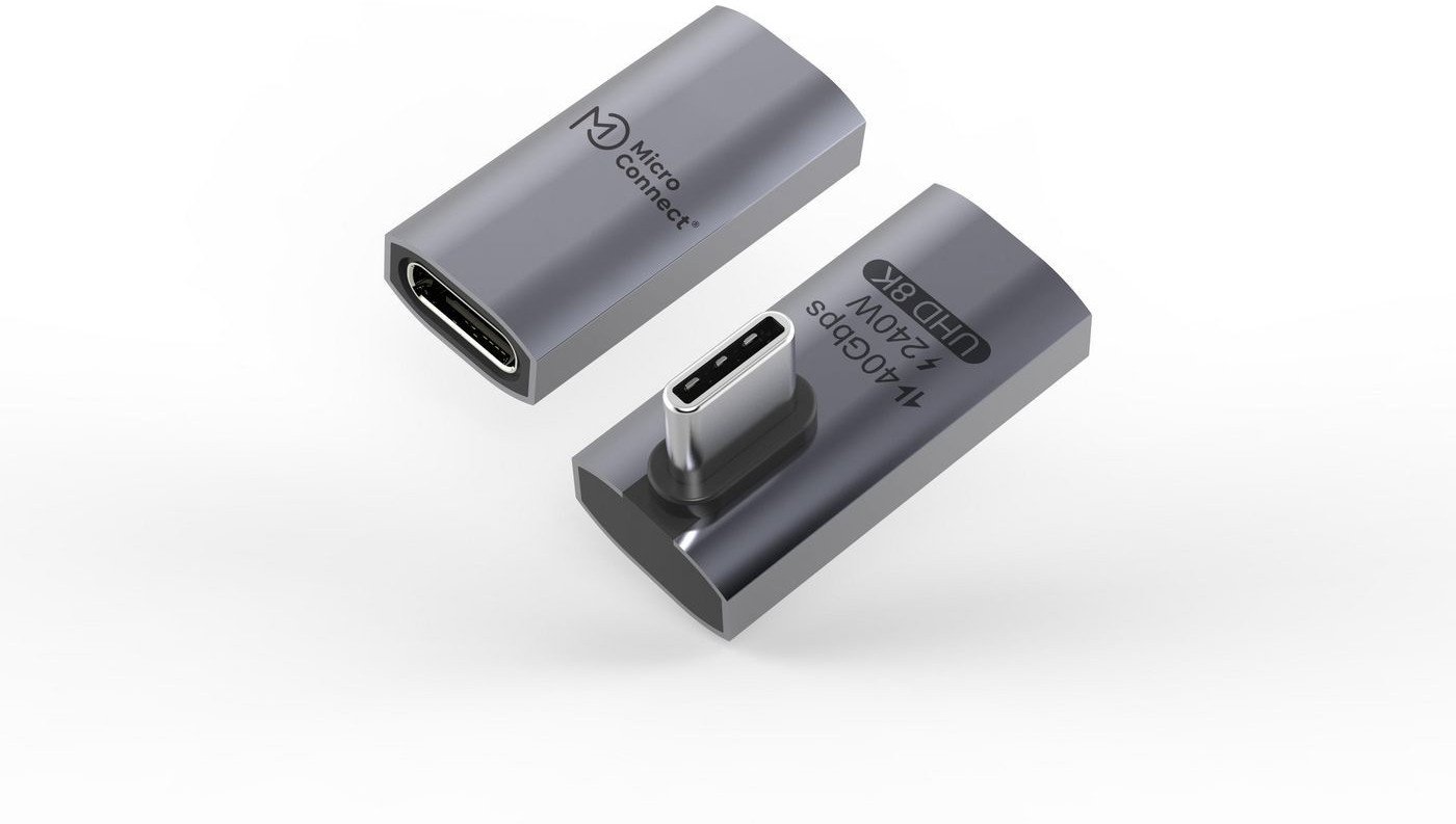 MicroConnect Premium USB4 Gen 3x2 USB-C angeled straight adapter - Adapter (USB4-CCFAS-240W)
