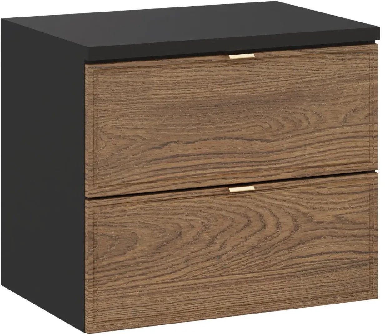 Szafka pod umywalkę nablatową TALIA CASELLA 2S 60cm dąb casella/czarny mat z blatem COMAD