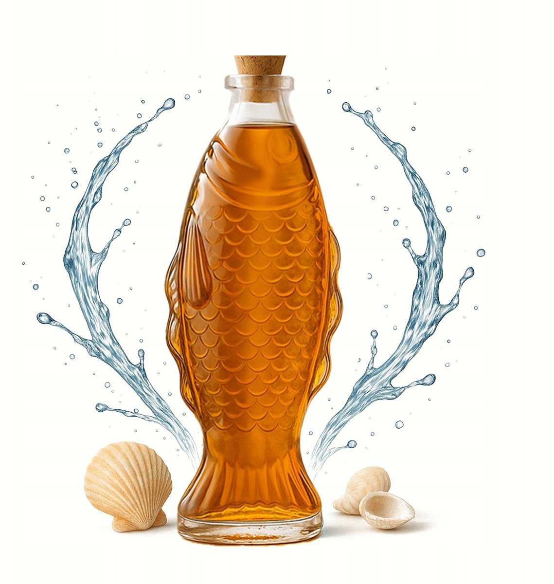 Karafka RYBA 500ml Szklana Butelka Na Alkohol Wino Wazon Dekoracja Prezent