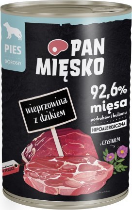 Pan Mięsko Karma mokra dla psa Wieprzowina z dzikiem (dorosły) 400g