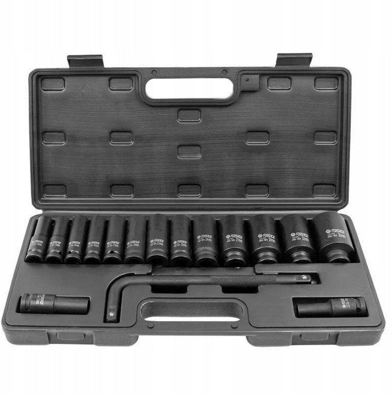 Zestaw nasadek udarowych głębokich 1/2" 15+1el. (6-kątnych) (10-36mm)