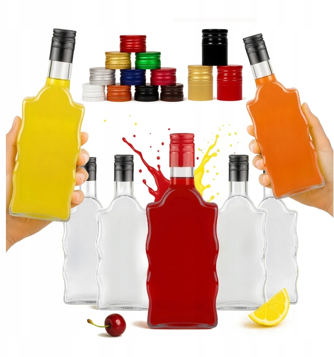 5X BUTELKA WARTA FALA 500 ml + ZAKRĘTKA NA BIMBER WÓDKĘ ALKOHOL DOMOWY