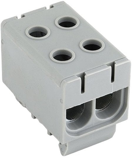 Złączka szynowa 2-torowa Cu: 2,5-50 mm2 Al: 6-50 mm2 Pawbol szara E.4150/SZ