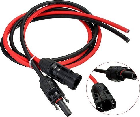 Zestaw 2x5m kabli solarnych 4mm2 zakończonych konektorami