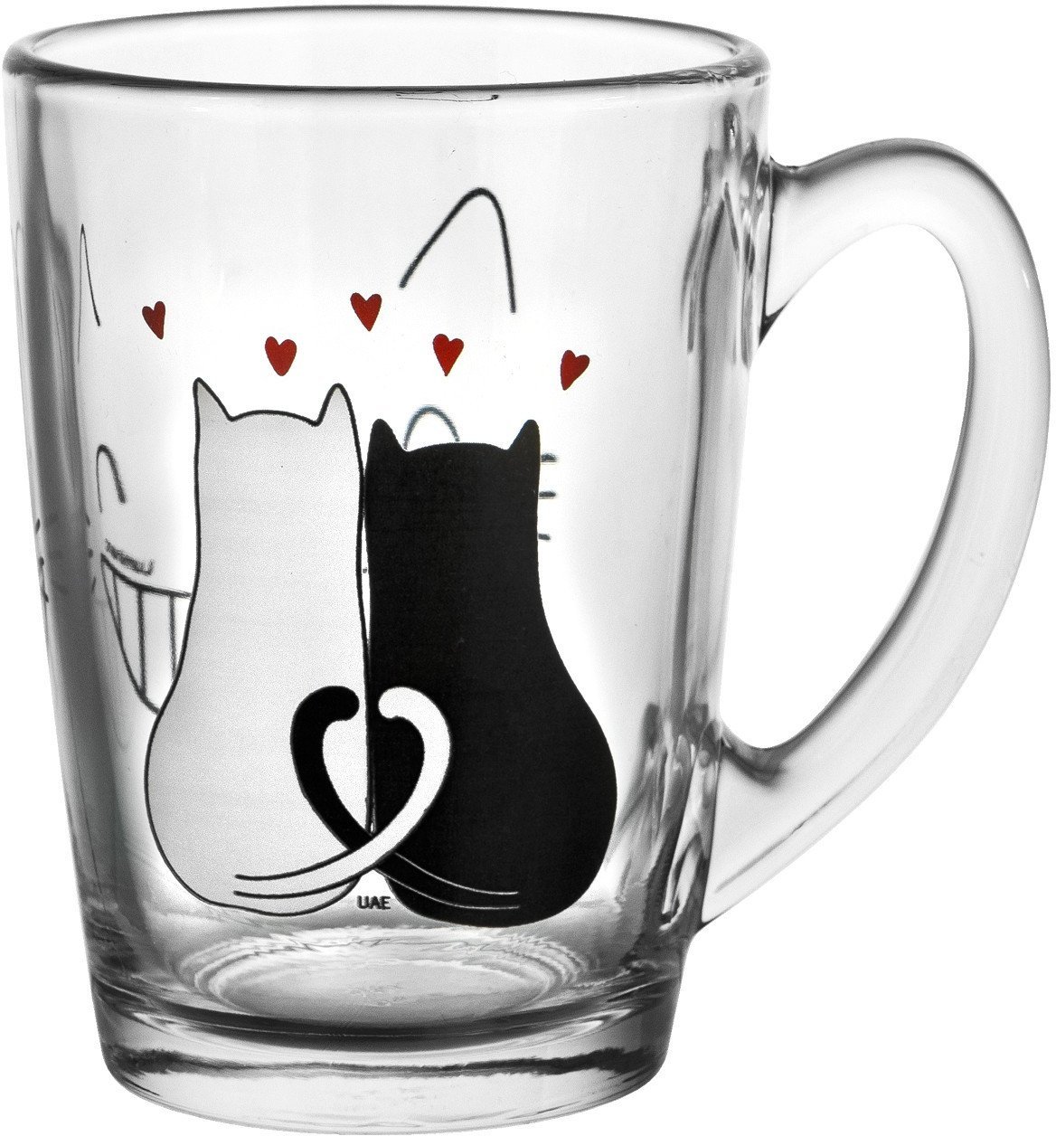 Kubek szklany 320 ml New Morning Czarny Kot