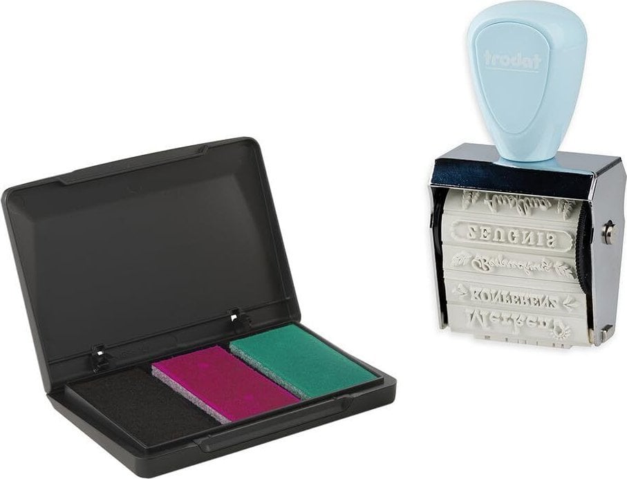 Trodat trodat Creative Mini/V5 Pastell Blau + Kissen 3Farben 1129