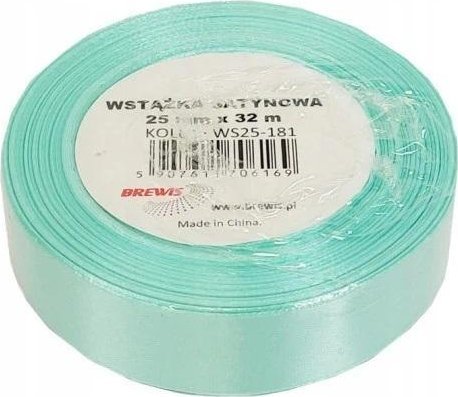 BREWIS Wstążka satynowa miętowa 25mm x 32m