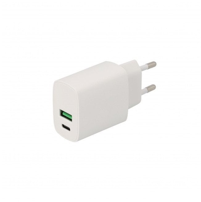 SEEK TOTI 20W Type-C + USB A Wall Fast Charger, Baltas