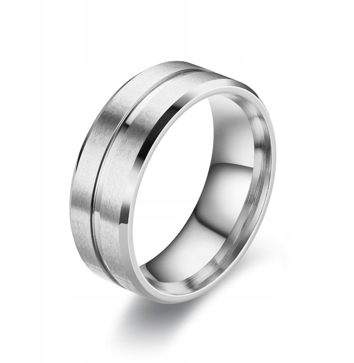 SREBRNY PIERŚCIONEK OBRĄCZKA ŚLUBNA STAL 316L r.28