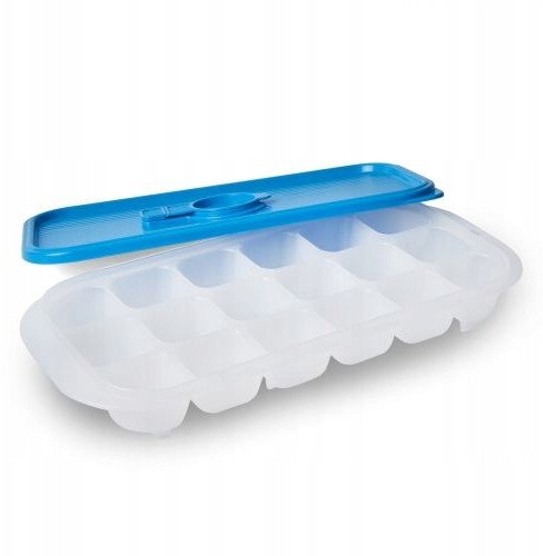 Pojemnik na kostki lodu, foremka z zamknięciem na klik, kolor zielony