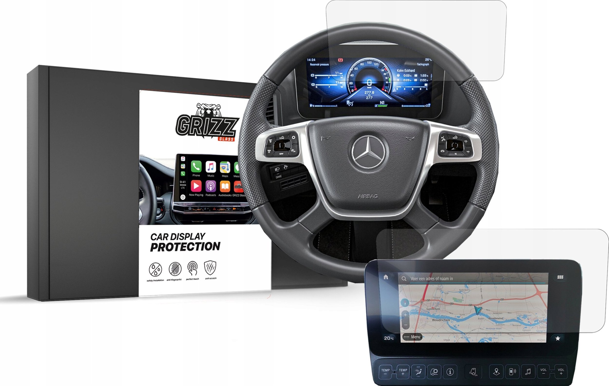 GrizzGlass Folia matowa GrizzGlass CarDisplay Protection do Mercedes Arocs 2018 [2w1]