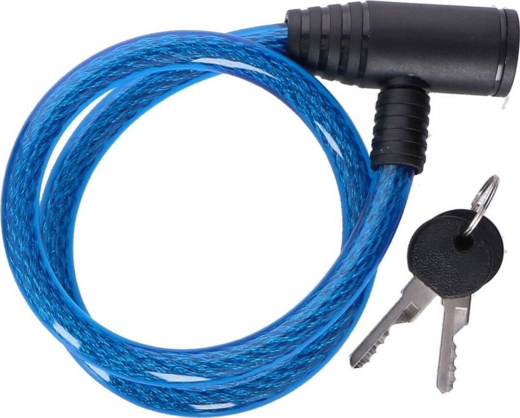 Dunlop Zapięcie Rowerowe Dunlop spiralne na Klucz 1,2x65cm - Niebieski