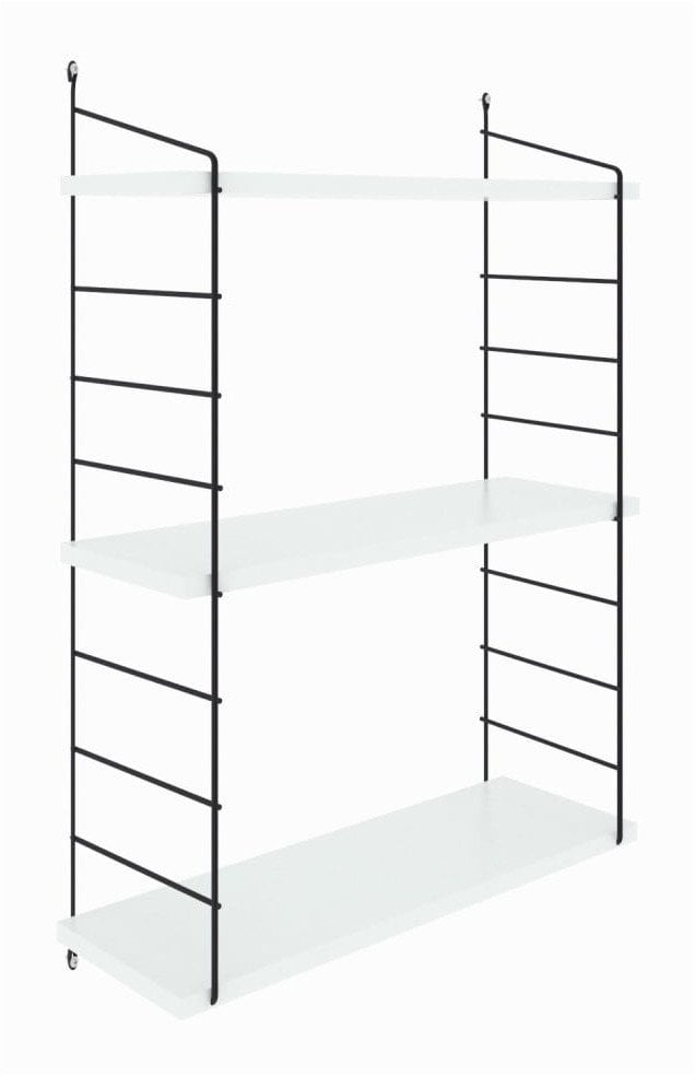 Pakabinama lentyna Kalune Design Armoni 3, balta/juoda