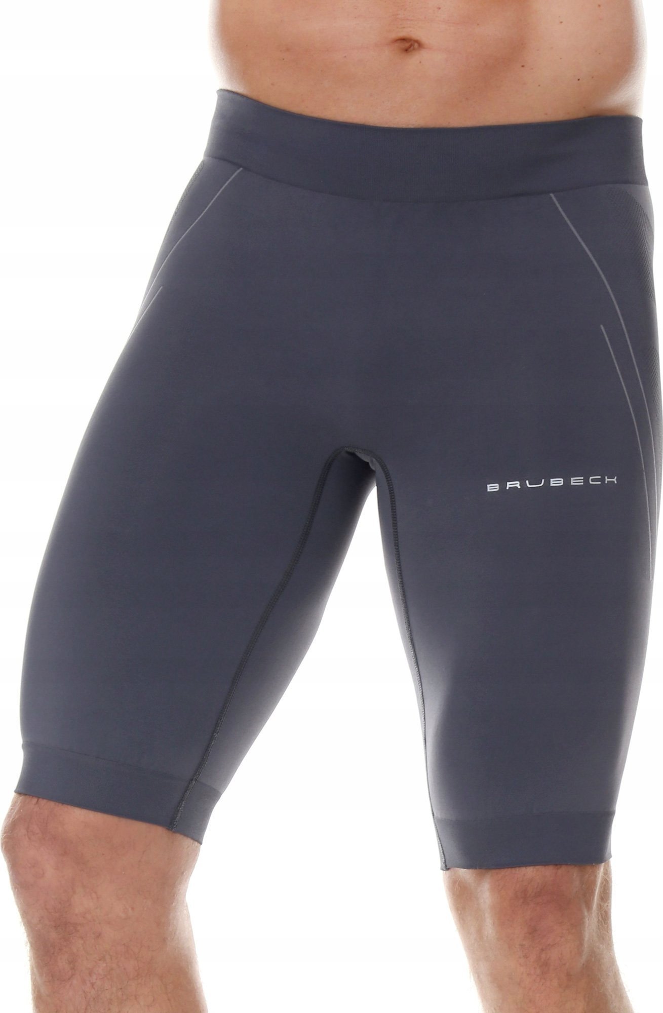 Brubeck LB10140A Spodnie 1/2 męskie RUNNING FORCE szary XXL