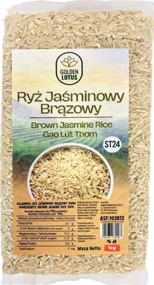 Nutrilla Ryż jaśminowy brązowy 1kg - Golden Lotus