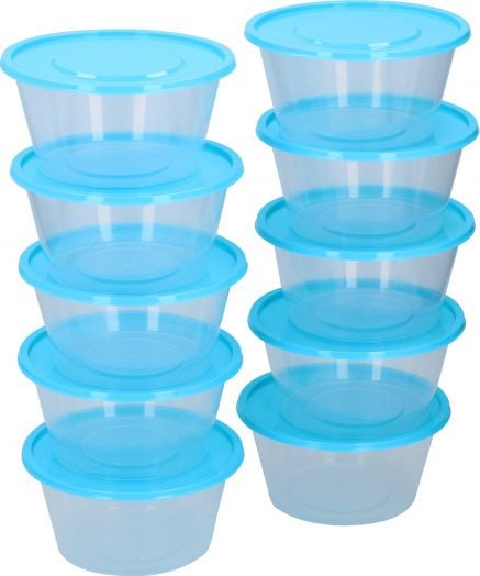 świeża miska 650 ml przezroczysty/niebieski 10 sztuk