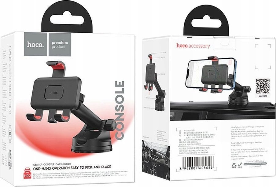Hoco uchwyt samochodowy do szyby / deski H22 czarny