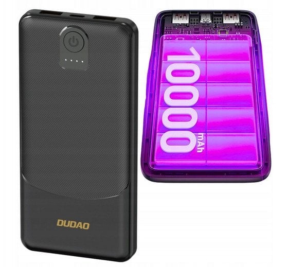 Powerbank Dudao K10 10000mAh 2.4A 2 x USB-A - czarny