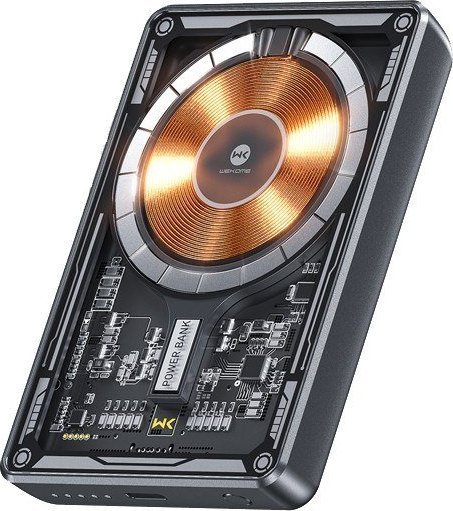 Powerbank Wekome Powerbank indukcyjny 5000 mAh Fast Charging PD 20W MagSafe Czarny