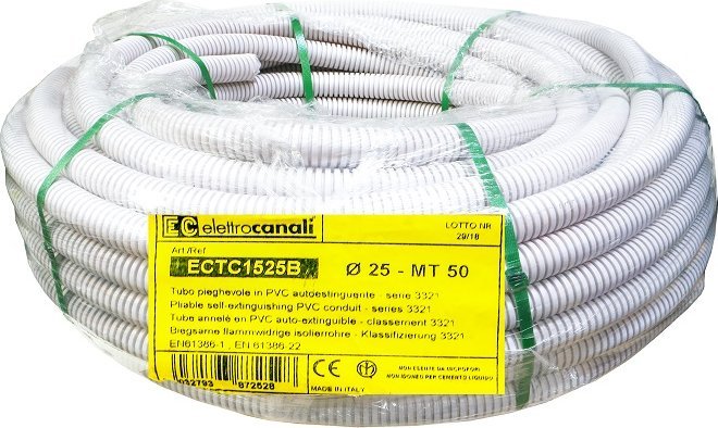 ITAline Rura karbowana biały 750N fi25 PVC 50m