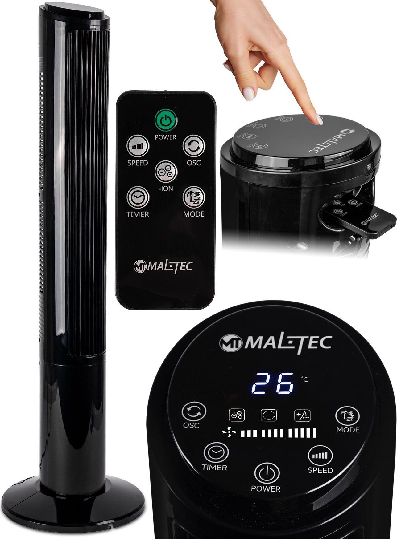 Wentylator Maltec Wentylator Kolumnowy Jonizacja WK500Wt-ION + Pilot