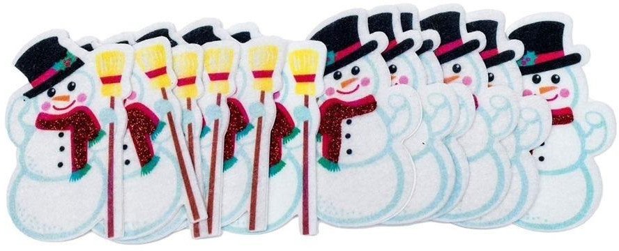 Naklejki z filcu bałwany 12szt