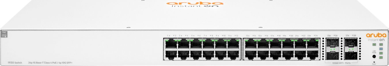 Aruba Aruba Instant On 1930 24G Class4 PoE 4SFP/SFP+ 370W Zarządzany L2+ Gigabit Ethernet (10/100/1000) Obsługa PoE 1U Biały
